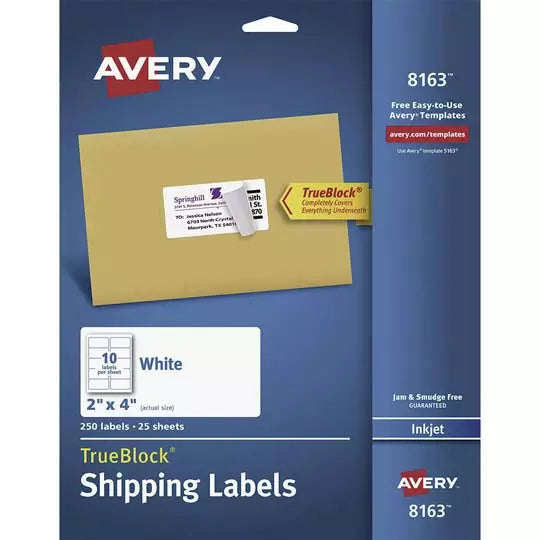Etiqueta tecnología inkjet AVERY color b lanco