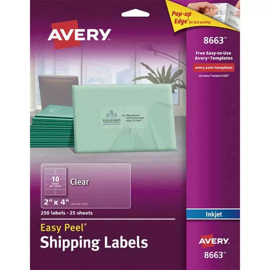 Etiqueta tecnología inkjet AVERY traslúc ida