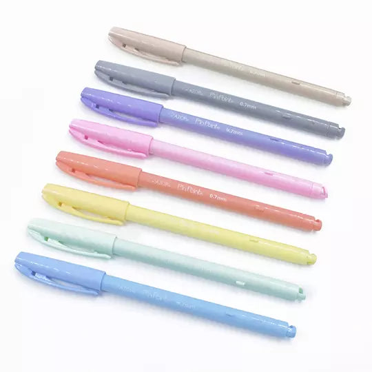 Bolígrafo fino Pin Point 0.7 mm colores pastel surtidos empaque con 8 pzas