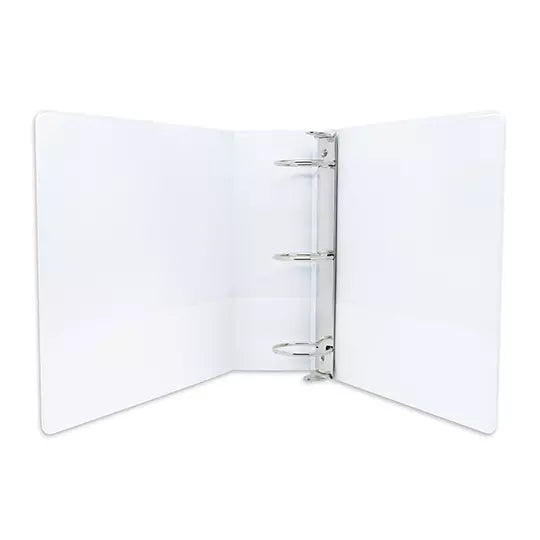 Carpeta panorámica cristal Kinera carta herraje 2.5 pulgadas "O" color blanco