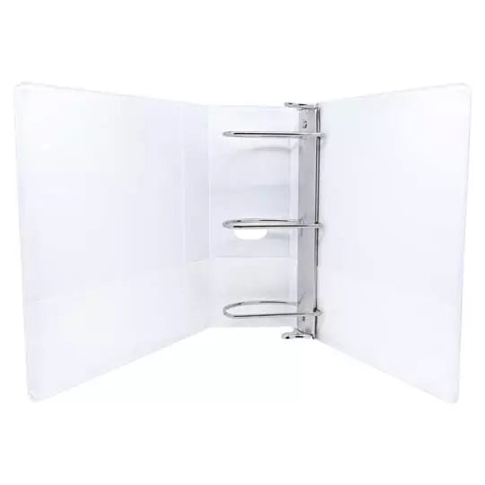Carpeta panorámica con cristal Kinera ca rta herraje 5 pulgadas "D" color blanco