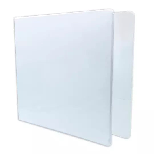 Carpeta panorámica con cristal Kinera ca rta herraje 4 pulgadas "O" color blanco