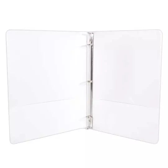 Carpeta panorámica con cristal Kinera ca rta herraje 1/2 pulgada "O" color blanco