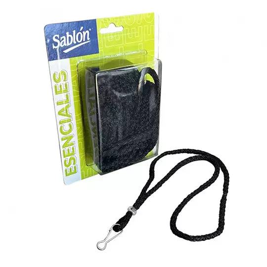 Cordón para gafete Sablón color negro bl íster con 12 piezas