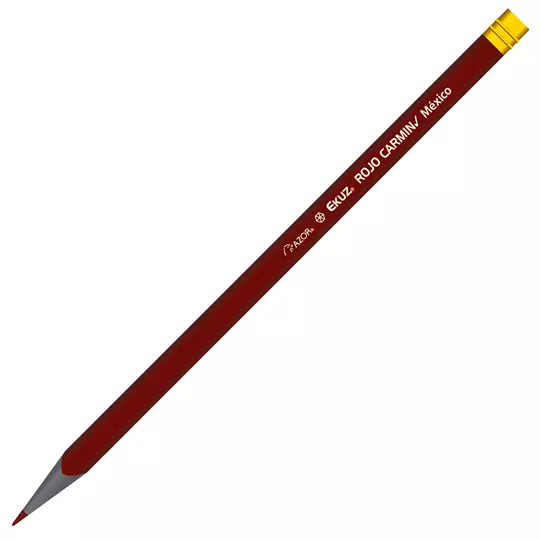 Lápiz hexagonal Azor Ekuz color carmín c aja con 12 pzas