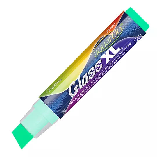Marcador para vidrio Aquarelo Glass XL p unta cincel 16 mm color verde blíster