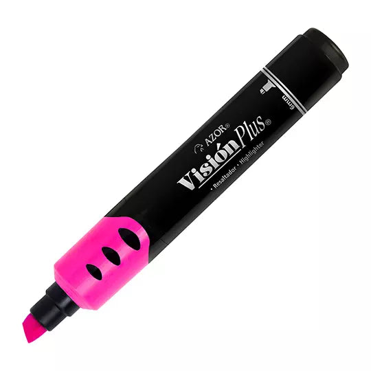 Resaltador de texto Vision Plus punta ci ncel 6 mm color rosa caja con 12 pzas