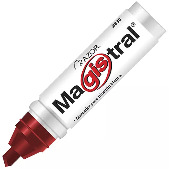 Marcador de aluminio Magistral punta cin cel 6 mm color rojo caja con 12 pzas