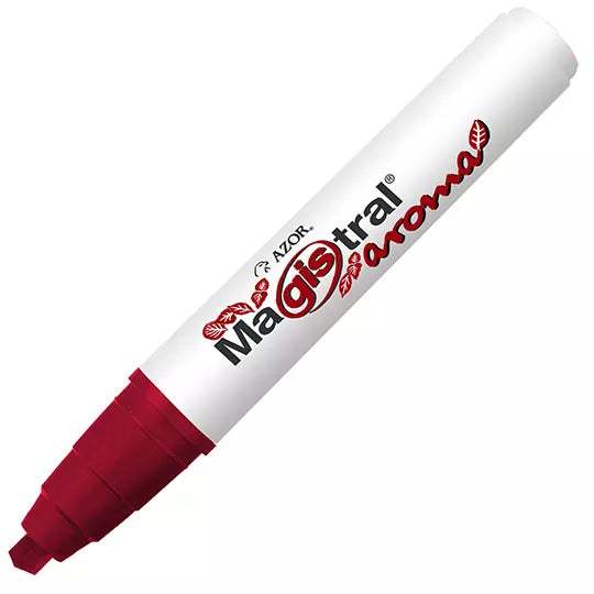 Marcador para pizarrón Magistral Aroma p unta cincel 6 mm rojo caja c/12 pzas