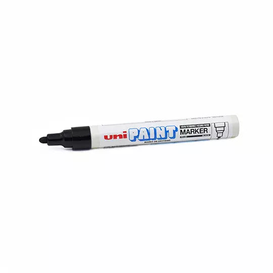 Marcador permanente UniPaint punta bala color negro caja con 12 pzas