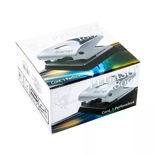 Perforadora metálica Pegaso 1809 de 2 or ificios perfora hasta 25 hojas
