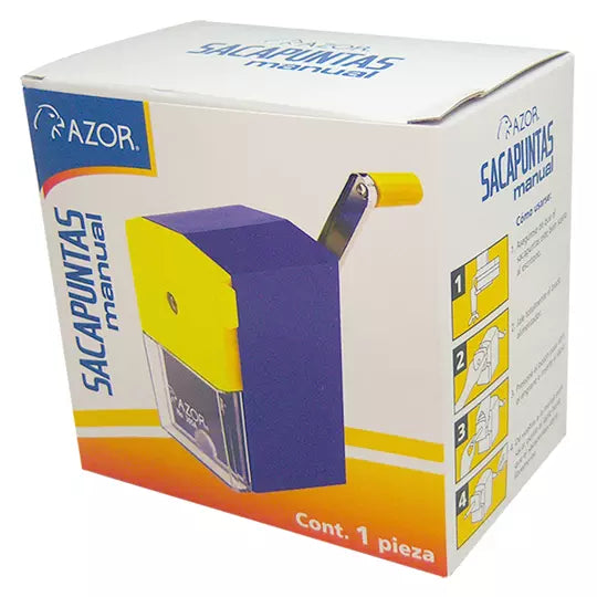Sacapuntas manual Azor con palanca para lápices de 8 mm