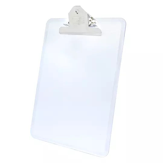 Tabla de plástico Sablón con clip metáli co tamaño carta color cristal