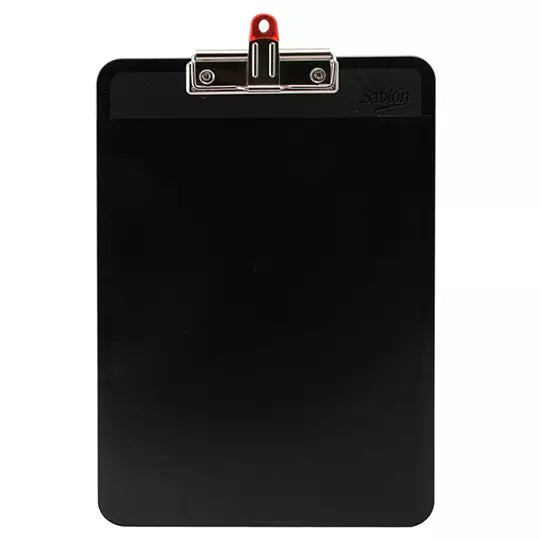 Tabla de plástico Sablón con I-Clip metá lico tamaño carta color negro
