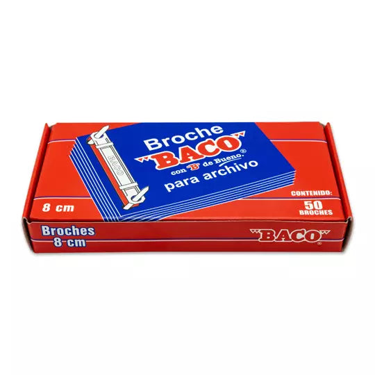 Broche BACO de 8 cm caja con 50 broches .