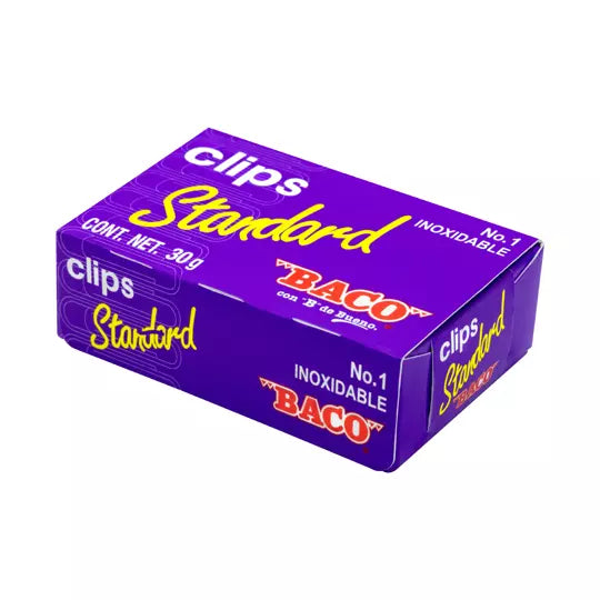 Clip BACO standard económico No. 1 caja con 30 gramos