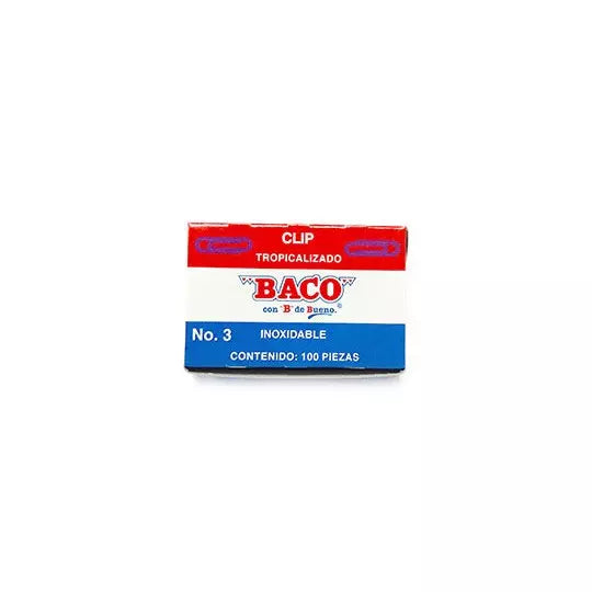 Clip BACO tropicalizado No.3 caja con 10 0 clips