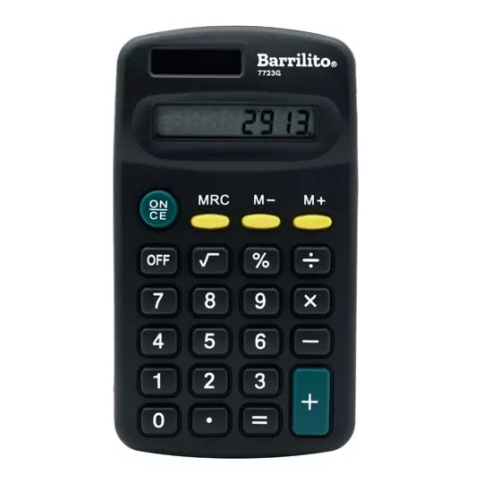 Calculadora básica 8 dígitos Barrilito c alculadora de bolsillo