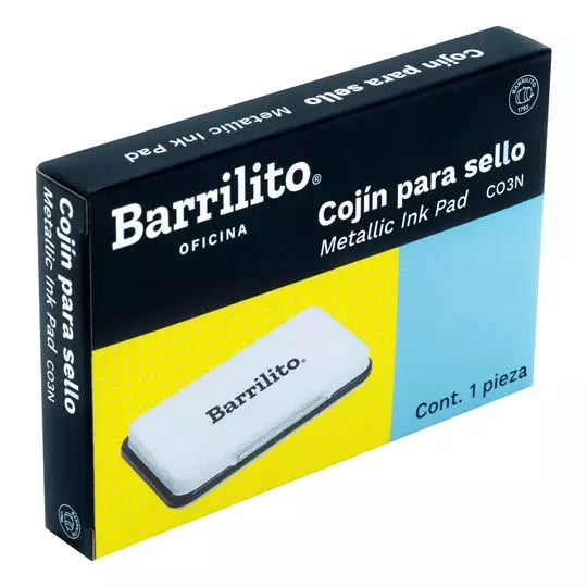 Cojín para sello chico Barrilito con tin ta color negro