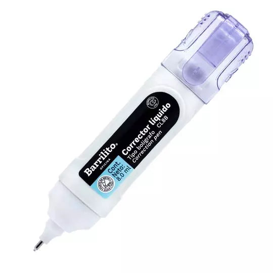 Corrector líquido Barrilito tipo bolígra fo de 8 ml