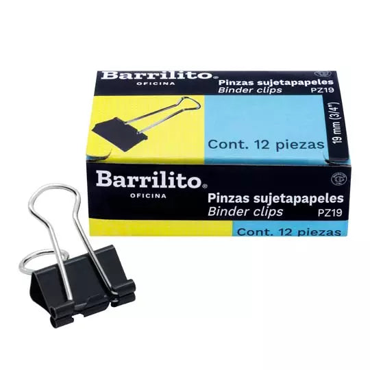 Sujetadocumentos 19 mm Barrilito capacid ad hasta 60 hojas