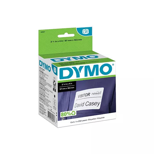 LM-Etiqueta DYMO Label Writer negro sobr e blanco 1 rollo con 250 etiquetas