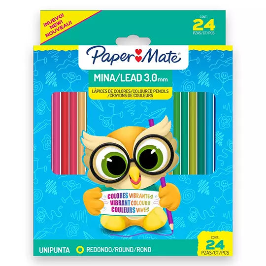 Colores largos Paper Mate caja con 24 co lores