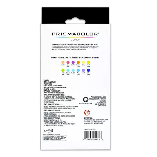 Colores Prismacolor junior con 12 piezas colores pastel