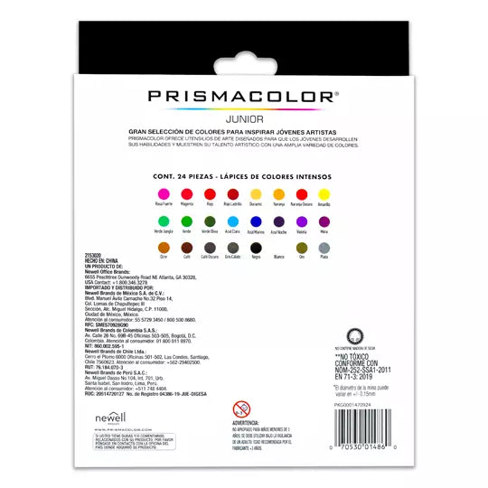 Colores Prismacolor junior con 24 piezas .