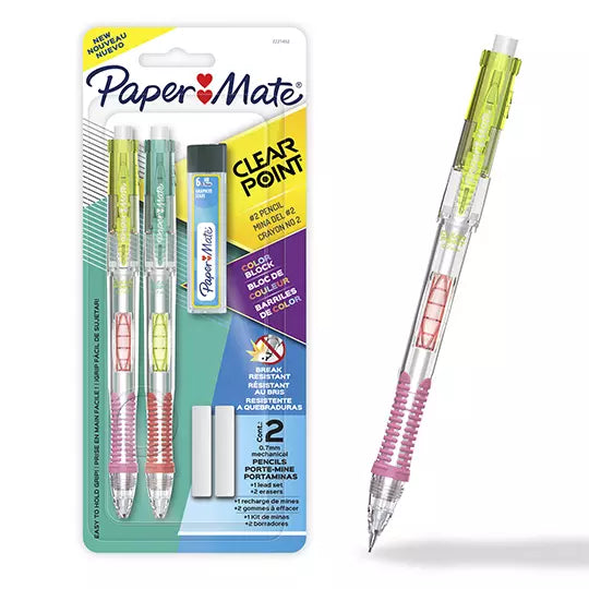 Lapicero Clear Point punto 0.7 mm, blíst er con 2 piezas + minas y 2 gomas