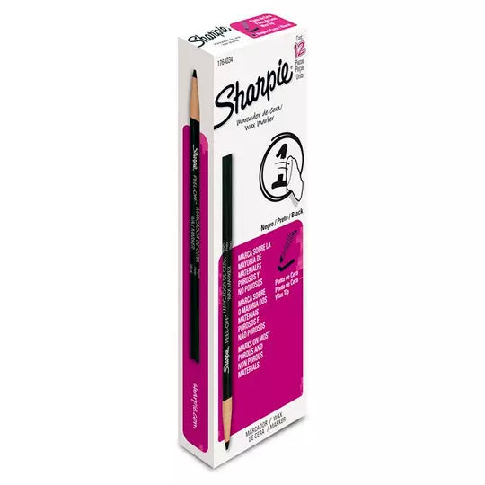 Marcador de cera Sharpie Negro c/12