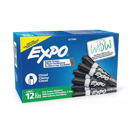 Marcador para pizarron Expo color negro caja con 12 piezas