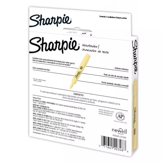 Resaltador Sharpie Tank caja con 6 pieza s colores pastel surtidos