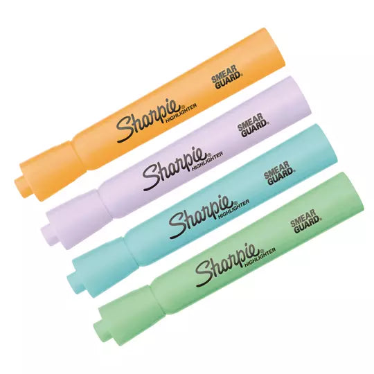 Resaltador Sharpie Tank con 4 piezas col ores pastel surtidos