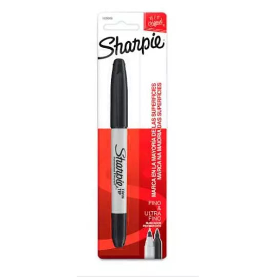 Marcador Sharpie doble punta negro blist er con 1 pieza