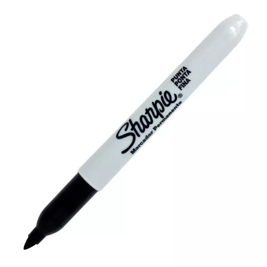 Marcador Permanente Sharpie Punta Fina Color Negro C/12+2