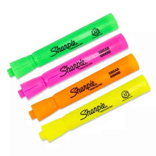 Resaltador Sharpie tank punta cincel 4 c olores fluorecentes