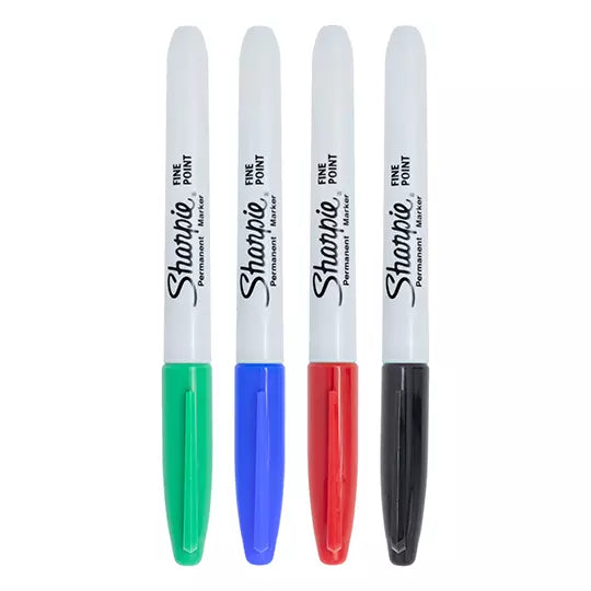 Marcador permanente Sharpie fino surtid o con 4 colores básicos