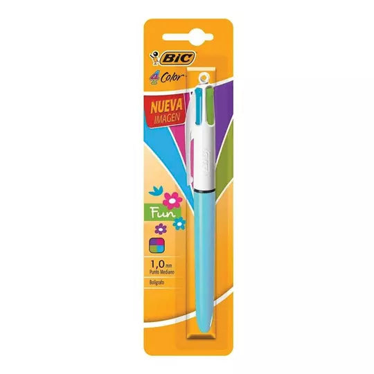 Bolígrafo 4 colores fun BIC original blí ster 1 pieza
