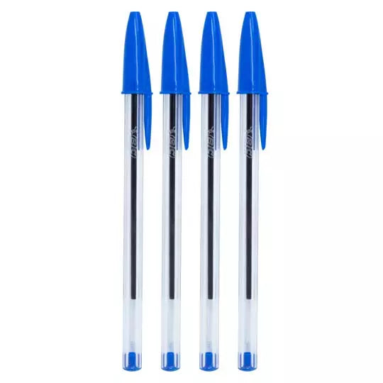 Bolígrafo BIC azul punto mediano 1.0 mm blíster con 4 piezas