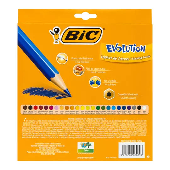 Colores BIC Evolution caja con 24 colore s + 2 lápices