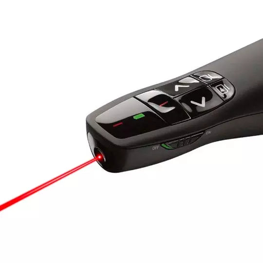 BROBOTIX PRESENTADOR Y APUNTADOR LÁSER INALÁMBRICO, INTERFAZ USB TIPO A Y TIPO C. Radio de acción inalámbrico 15 metros, receptor USB, Plug and Play -puntero láser rojo, Proyector, Laptop, Notebook