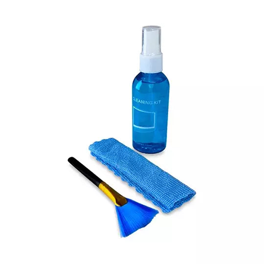 BROBOTIX KIT DE LIMPIEZA PARA PANTALLAS 3 EN 1, SOLUCIÓN LIMPIADORA DE 100ML, BROCHA SUAVE Y PAÑO DE LIMPIEZA