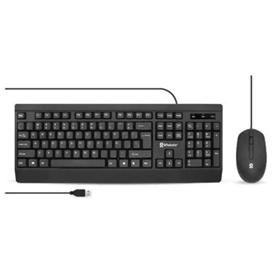 Kit Teclado Alámbrico USB Ultrasilen cioso + Mouse USB, Negro BROBOTIX