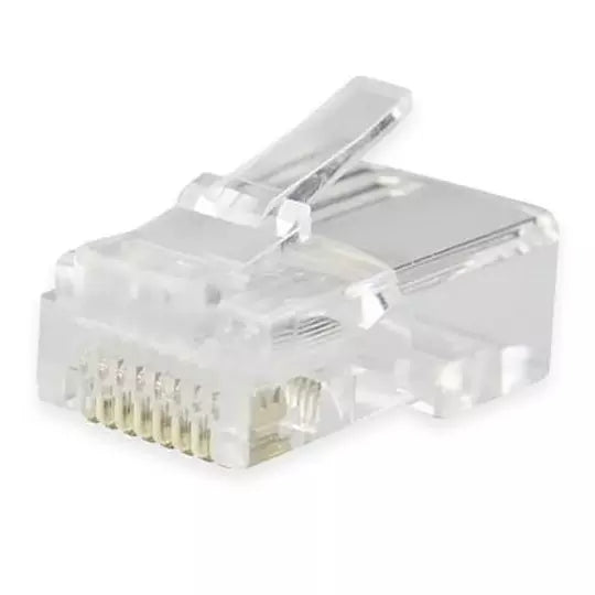 BROBOTIX PLUG RJ45 CAT5E, 8 POSICIONES, BOTE CON 100 PIEZAS, CONTACTOS CON BAÑO DE ORO, - Conector RJ45 para Bobina Panel de Parcheo Cable Patch Baño de Oro 15 Micras, UTP