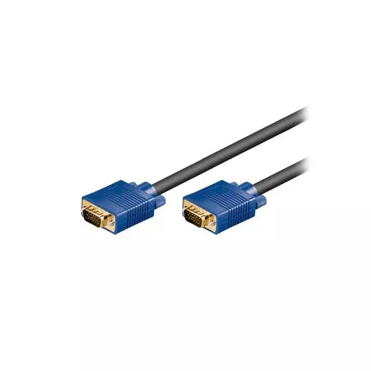BROBOTIX CABLE DE VIDEO VGA PARA MONITOR HD15 MACHO MACHO DE 1.80 METROS PUNTA AZUL - Cable de Video para Monitor Proyector - 1 Conector HD15 Macho a 1 Conector HD15 Macho