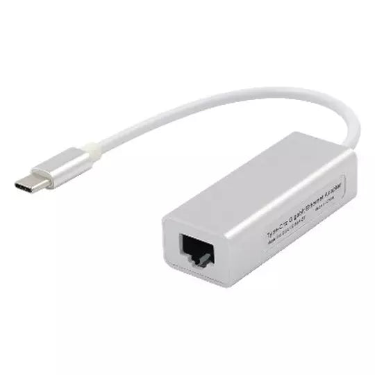 BROBOTIX CONVERTIDOR USB TIPO C A RJ45 GIGABIT V3.0 COLOR BLANCO - Adaptador Tarjeta de Red Externa Gigabit 10/100/1000 UTP - 1 Conector USB Tipo C Macho a RJ45 Gigabit Hembra - USB Version 3.0