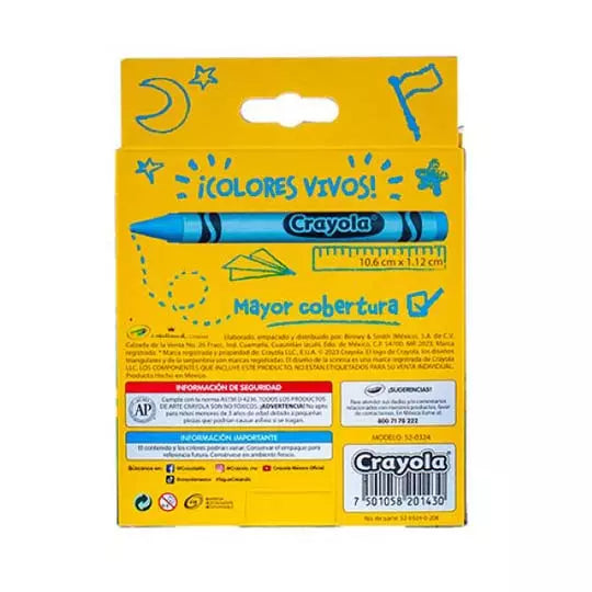 Crayones Crayola Jumbo 10.16 x 1.12 cm 2 4 piezas