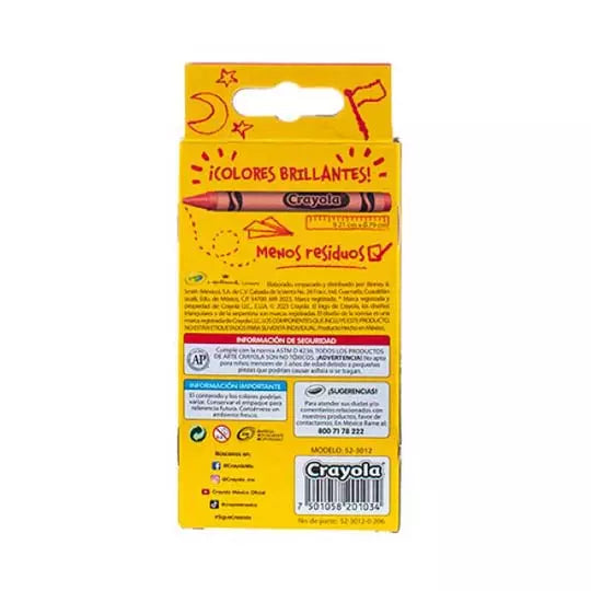Crayones Crayola Estándar 9.21x.7.9 cm 1 2 piezas
