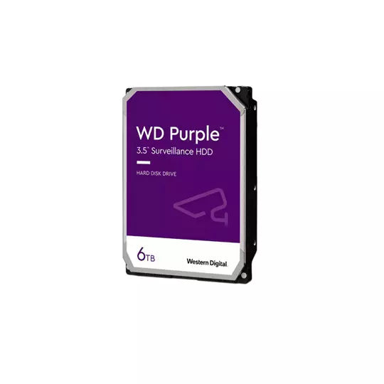 Disco Duro Western Digital Interno Purple Surveillance 6TB 3.5" SATA lll 6 Gbit/s Cache 256MB para Videovigilancia